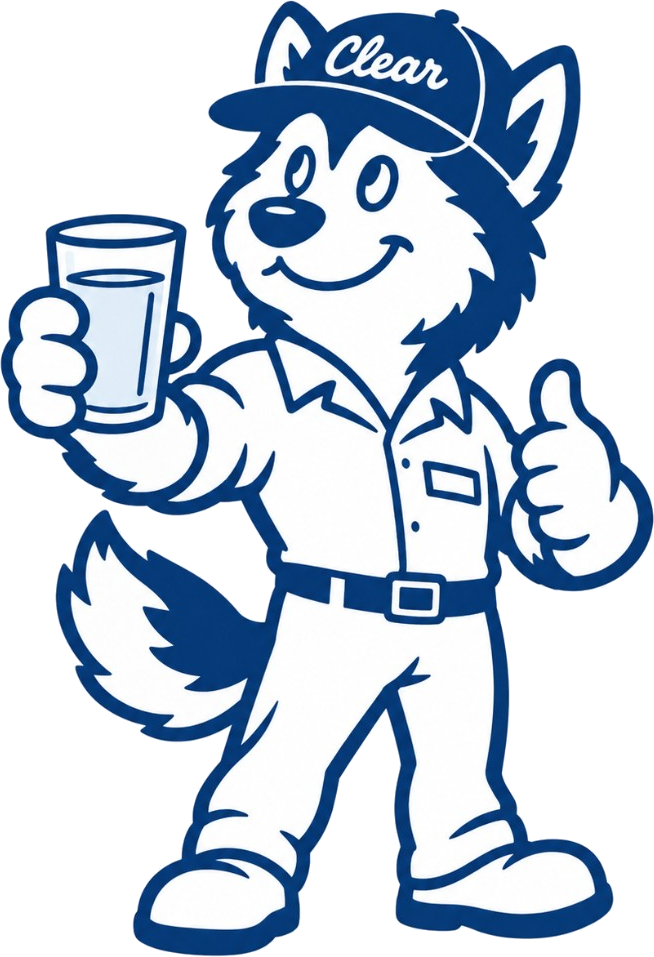Clear the husky giving a thumbs up